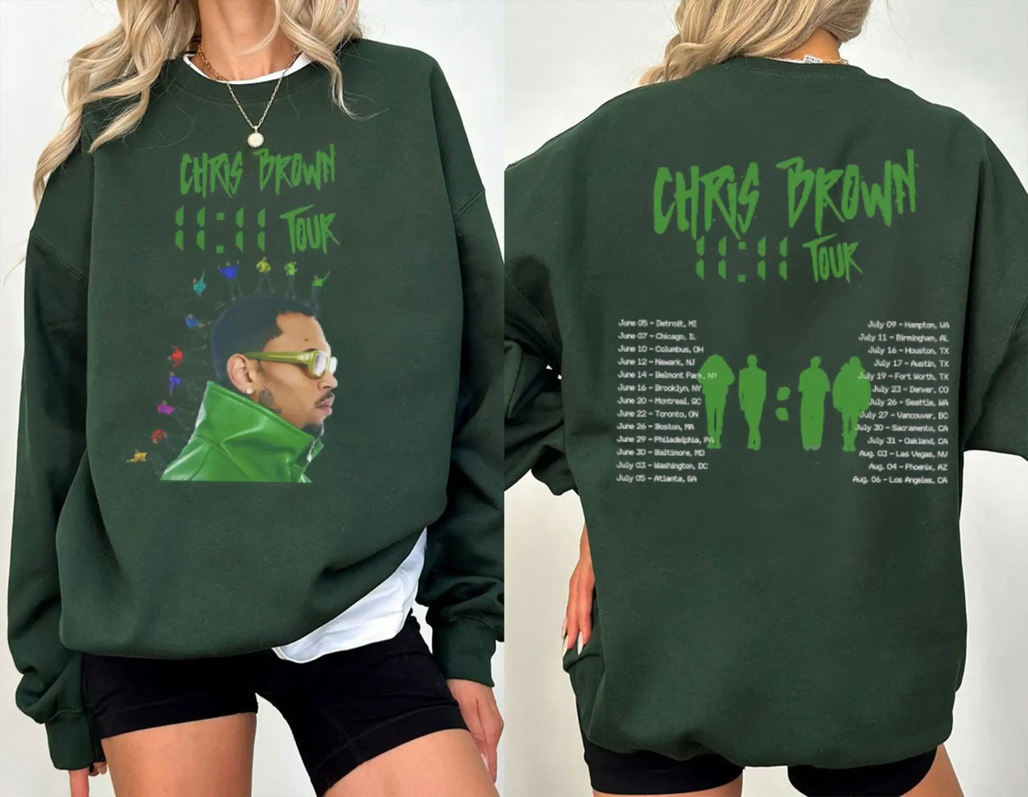 Retro Chr!s Brown 2024 Tour Dates Sweatshirt, Chr!s Brown 11:11 Tour T-Shirt, Chr!s Brown Album Merch, 2024 Music Concert, Shirt For Fan