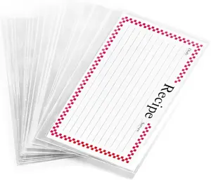 Clear 3X5 Inch Recipe Card Cover,Index Card Sleeve,100 Pack Recipe Card Protector (3X5 Inches) Kamset