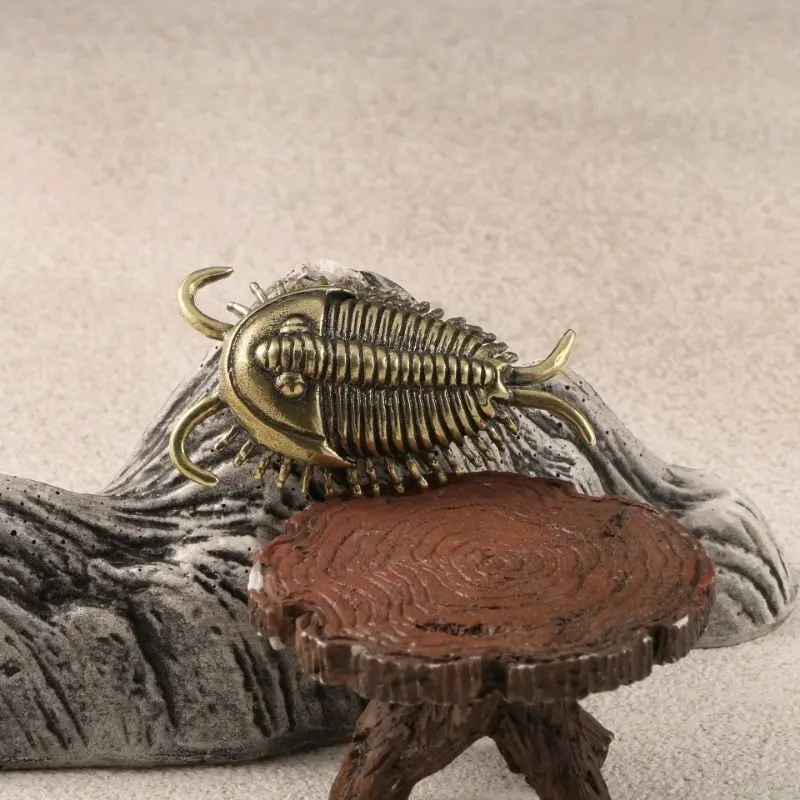 Multicellular Trilobite Brass Figurine, Ancient Insect Tea Pet Table Ornament, Copper Craft Collectible Artwork, Decor, Decorative Figurine, Figurine Collectibles, Decorative Home Ornament, Office Ornament, Desk Ornament, Figurines For Collectors