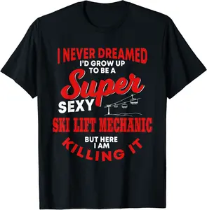 Funny Ski Lift Mechanic Costume Skiing Chairlift Cable Car T-Shirt - Jameciahar Shop 37B0C3Y87VHG