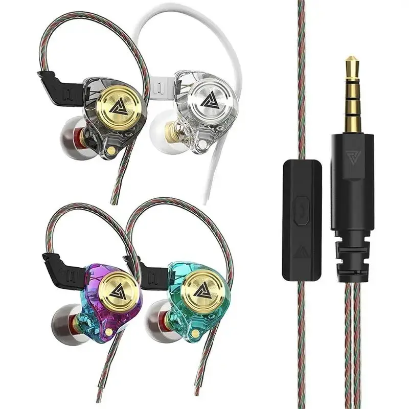 Gift Wired Gaming Earbuds, QKZ AK3 File in Ear Monitors, Deep Bass Sound Wired Earbuds, HiFi in Ear Headphones with 1DD 10mm Dynamic Driver, IEM for Music Gaming Video Calling