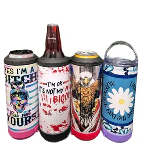 4 in 1 Can Cooler Tumbler Combo with Waterproof Rechargeable Bluetooth Speaker for Smartphone & Audio