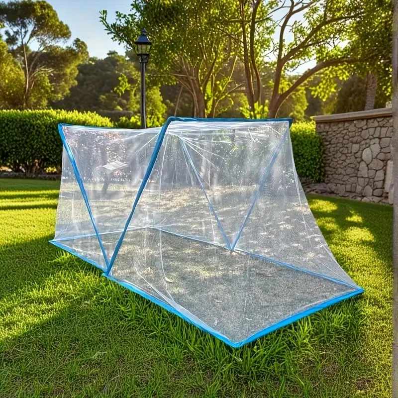 Foldable Arched Plant Shading Canopy Mini Greenhouse With 6 Ground Anchors, Breathable Polyester Mesh Cover For Seedling Cultivation Outdoor Garden Plant Protection