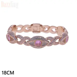 New Hip-hop Eye Unlimited Chain Cuban Chain Full Diamond Bracelet Male Personality Versatile High-end Zircon Jewelry limited time event stainless steel cute fidget ring star land us abalone mother daughter Black Synthetic Moissanite Tennis Rose Bear charm