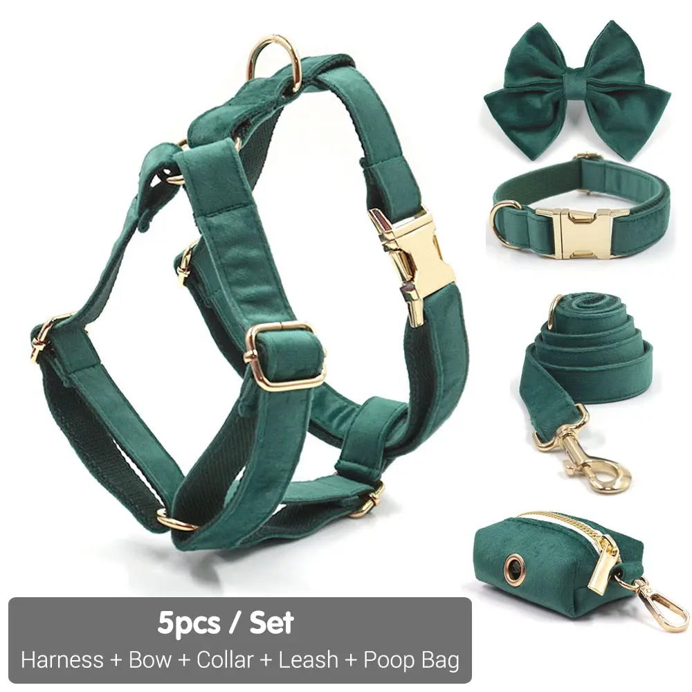 collar sailor bow leash harness poop bag