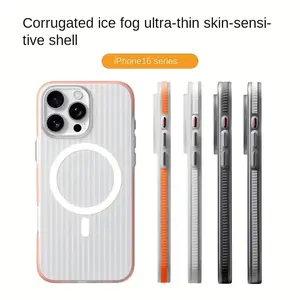 New Stripe Magnetic Matte Phone Case for iPhone 16 Pro Max,15,14,13,12 and 11 Pro Mini Plus. Ip15promax/Ip14promax Is Compatible with MagSafe, with Vertical Stripes, Skin-Friendly, Shockproof and Drop-Resistant, and the Protective Shell Is