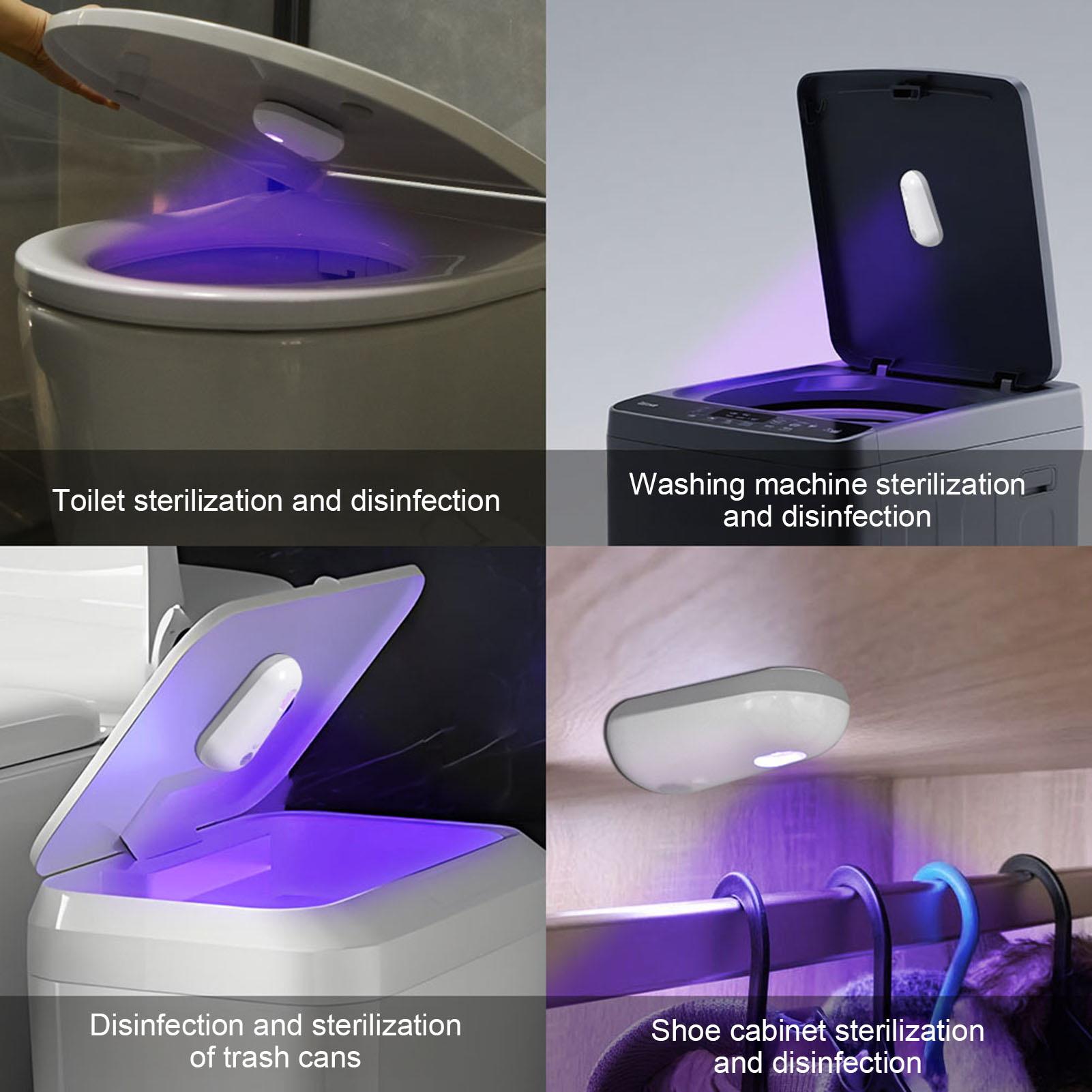 Smart Toilet Light with UV Sterilization Motion Sensing USB-C Rechargeable Peel And Stick Soft Nightlight for Bathroom Easy Installation Eco-Friendly 1800mAh Battery