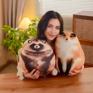 Soft Plush Realistic Raccoon Cat& Fox Stuffed Toy, Stuffed Animal Realistic, Funny Home Decor, Party Decoration, Birthday Gift, Mother's Day Gift, Christmas Gift