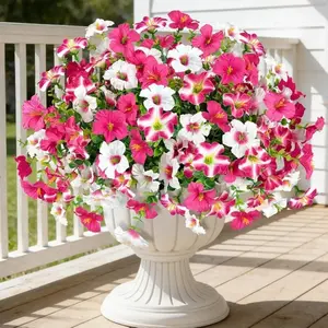 70 branches of colorful artificial flower-patterned petunias and daisies, festival decoration flowers. Suitable for outdoor garden decoration, decoration in spring and summer seasons, artificial flowers suitable for indoor/outdoor decoration, suitable for
