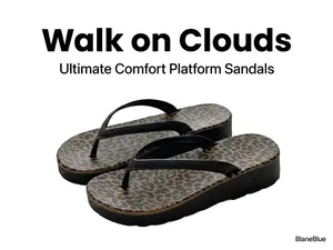 BlaneBlue Women's Stylish Leopard Platform Flip Flops - Chunky Thick Sole Comfy Beach Footwear, Mother's Day Gift Shoe