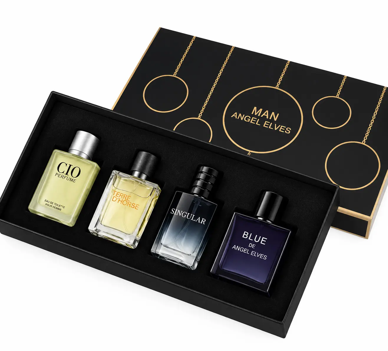 Men's Perfume Gift Set 30ml x 4, Men Colognes ANGEL ELVES Eau De Toilette Cologne, Long Lasting Fresh Aquatic Woody Citrus Vanilla Scent, Mini Travel Fragrance Set for Men, Gift for Birthday, Date Night & Anniversary