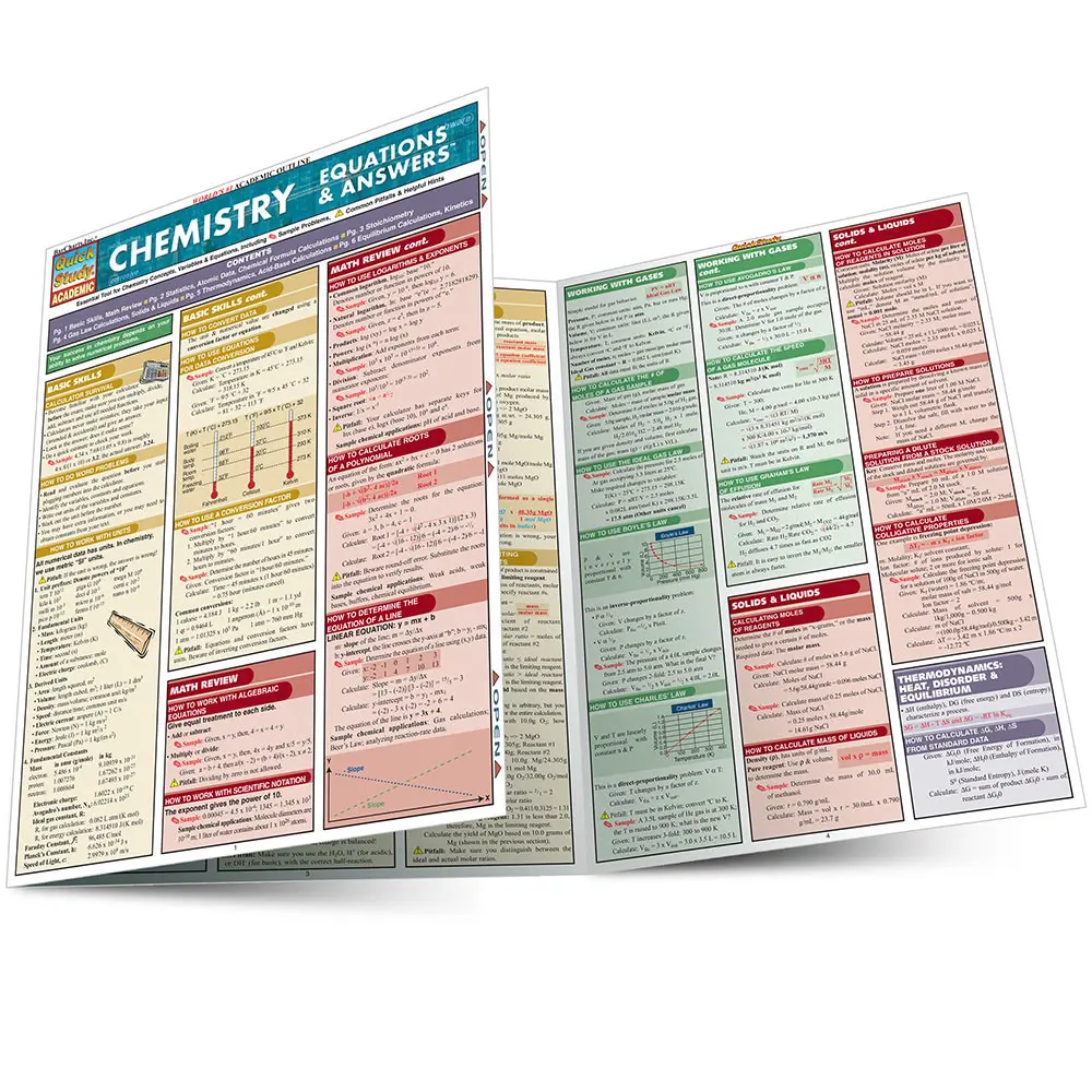 QuickStudy | Chemistry: Equations & Answers Laminated Study Guide