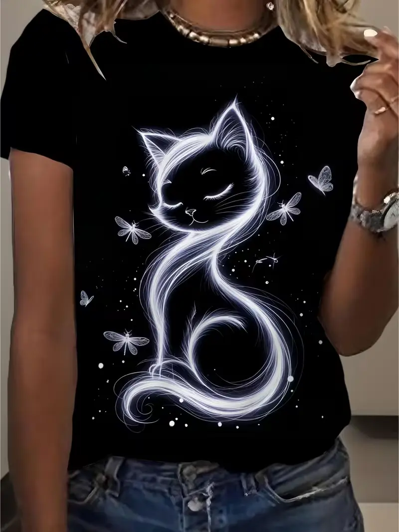 2026 Casual Printed T-Shirt – Trendy streetwear-style crew-neck short-sleeve tee featuring a distinctive hip-hop inspired print design