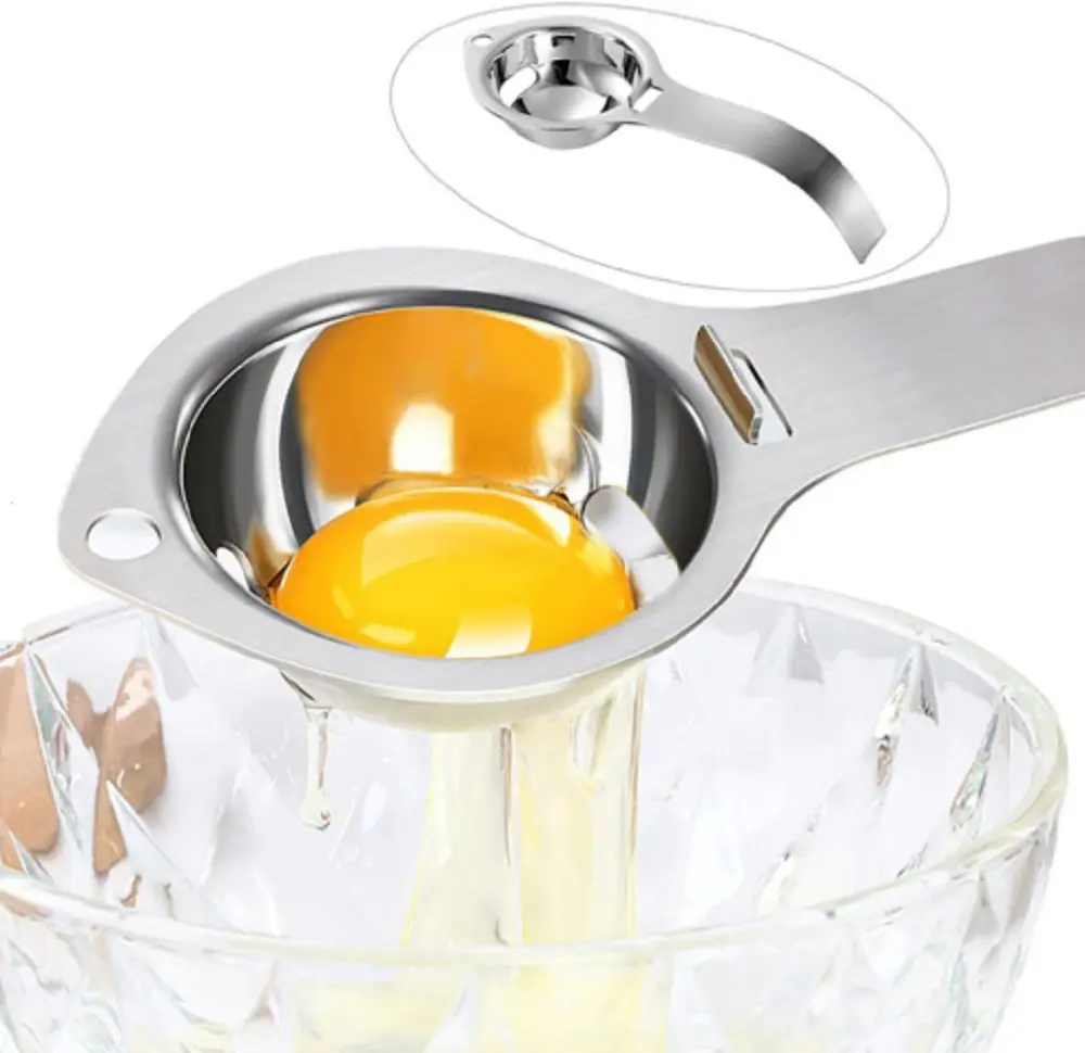 TIKA Stainless Steel Egg Separator, Egg White and Yolk Filter Sieve for Kitchen Cooking