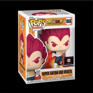 Funko pop Anime Dragon Ball Super Super Saiyan God Vegeta Prerelease Chalice’s Collectibles