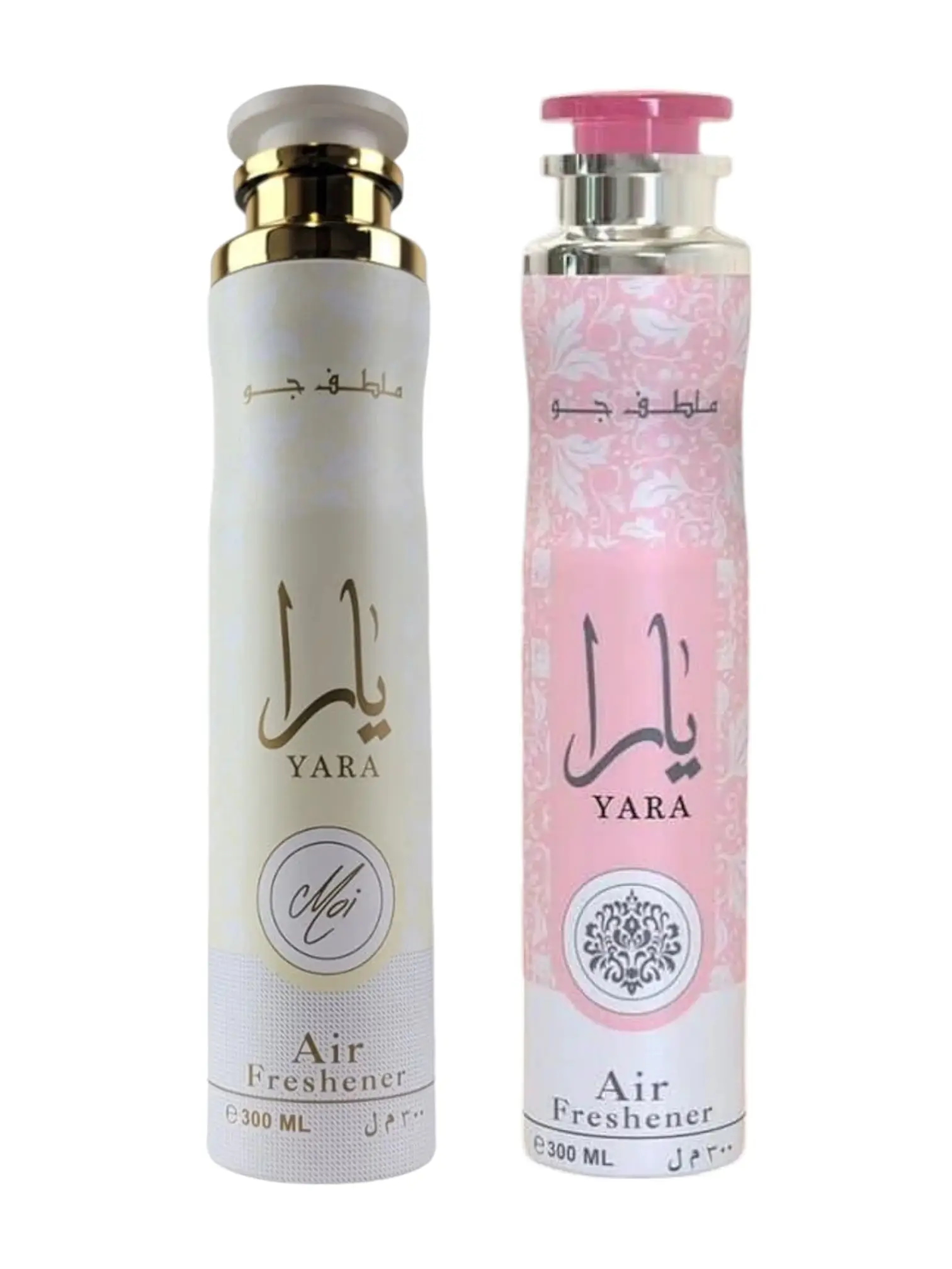 (2pc Bundle Pack) 300ml Yara + Yara Moi Air Freshener Spray by Lattafa Flower Peach