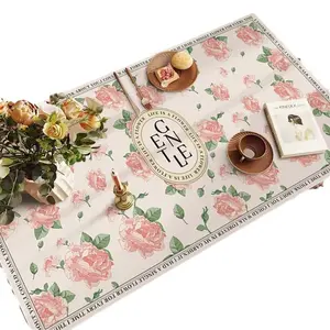 Waterproof Oil Proof Table Mat American Retro Style PVC Light Luxury High End Coffee Table Mat Heat Insulating Table Protector Upgraded Wipe Clean