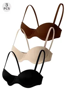 5-Pack Underwire Push-Up Bra | Detachable Straps, 3D Lifting, No Empty Cups | Comfortable Support, Stable Hold, Perfect for Everyday & Special Occasions!