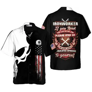 Ironworker Hawaiian Shirt  Ironworker Beach Shirt  Ironworker Hawaii Shirt  Ironworker Summer Shirt  Ironworker Skull Hawaiian Shirt