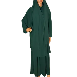 Women's 2-in-1 Khimar with Gown, Modest Islamic Prayer Wear for Daily Use
