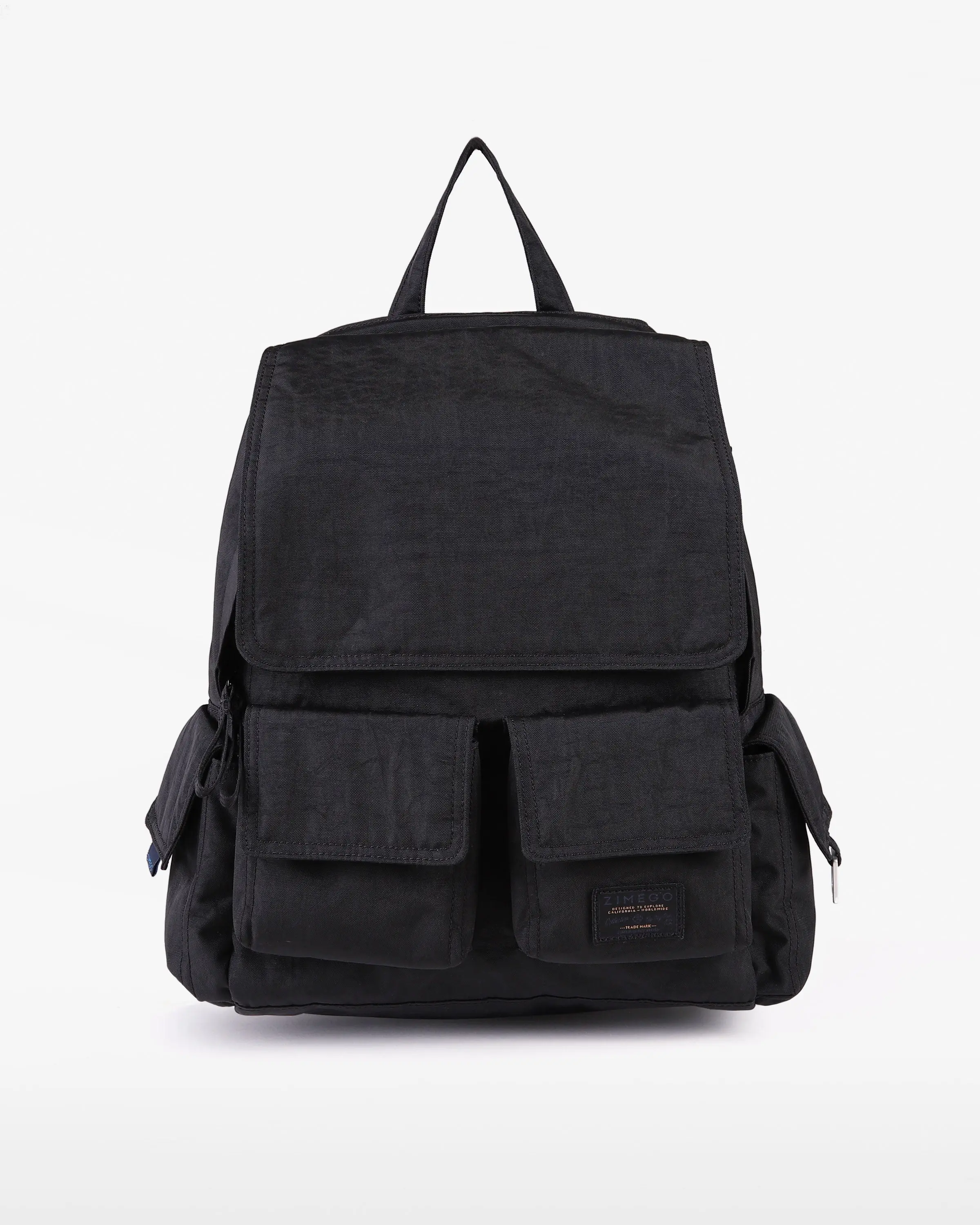ZIMEGO Cargo Laptop Backpack - Everyday backpack with 14" laptop sleeve & cargo pockets, Black