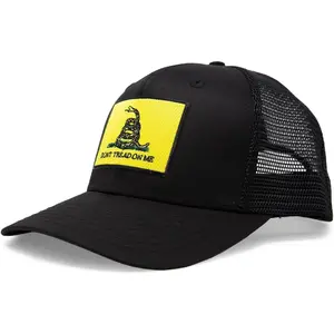 International Tie Gadsden Flag Hat for Men and Women Adjustable Snapback Trucker Baseball Cap Dont Tread On Me Hat Embroidered in Madison Wisconsin