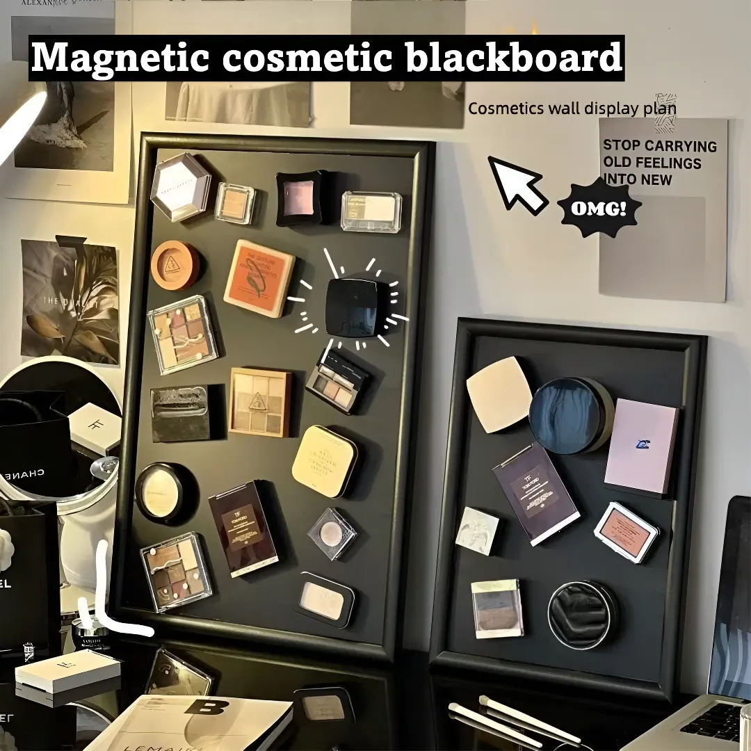 Magnetic Suction Blackboard Cosmetics Storage Board Household Makeup Wall Magnetic Refridgerator Magnets, Multifunctional Magnet, Refrigerator Magnets Decorative, Display & Storage Frame (Suitable for Home Decoration) – Also Ideal for Displaying Photos