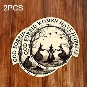 Vintage Witch Stickers, Humorous Feminist Decals Perfect for Laptops, Water Bottles, Skateboards, Ideal Gift for Her, Halloween Favorites