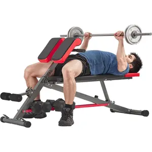 VEVOR Multi-Functional Weight Bench for Full Body Workout, Roman Chair Hyperextension Bench, Adjustable & Foldable Equipment for Back Arm Core Ab Workout, Sit Up Exercise Machine for Home Gym
