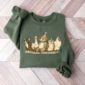 Little Bear Sweatshirt Vintage 90s Animals Retro Sweater Gift Idea GARMENTARY