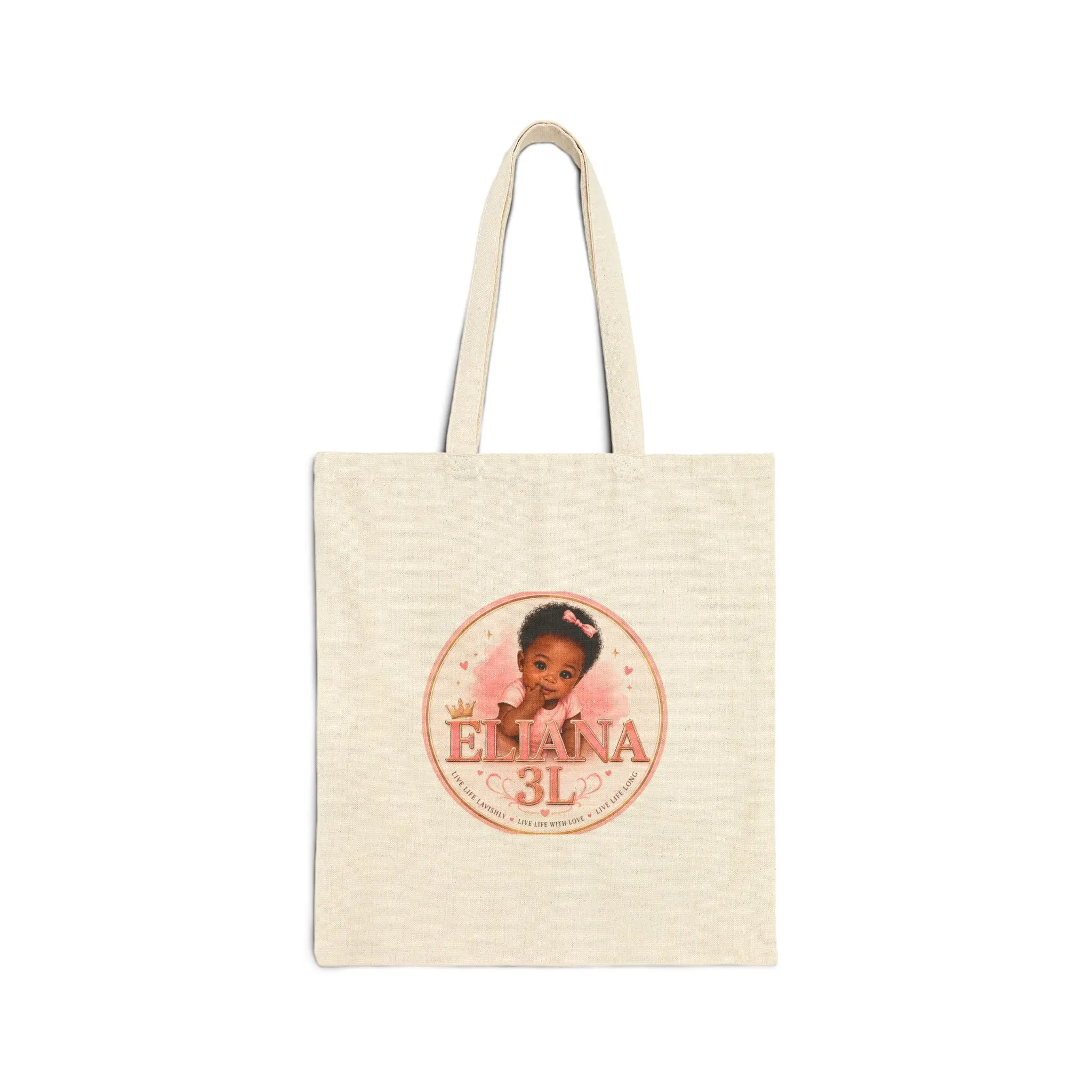Baby Portrait Monogram Tote | Personalized Name Canvas Tote