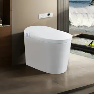 Bellemave  Tankless Smart Toilet With Bidet Built In, One-piece, Auto Flush, Auto Open/Close,Heated Seat, Bubble Wash,Warm Water and Dry, Adjustable Temp,Remote Control Side Know