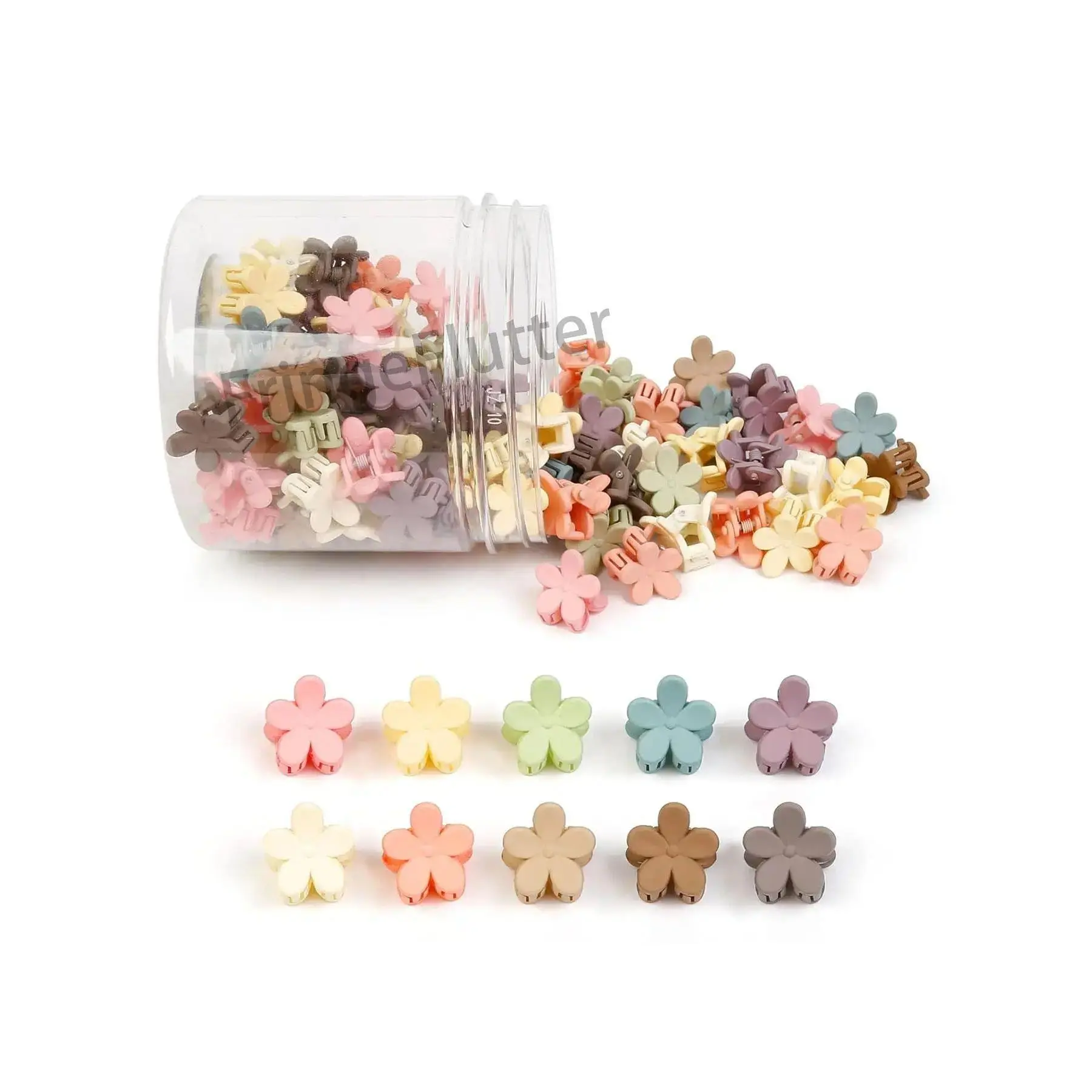 2026 New Arrival 72-Color Cute Floral Tiny Claw Clips - Vibrant Secure-Hold Hair Accessories for Female Toddlers, Everyday Casual Styling (Indoor Recreation Use)