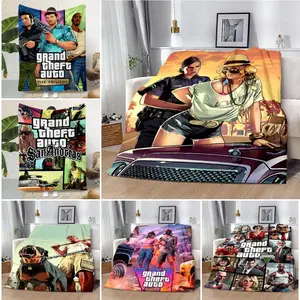 Printed Blanket Picnic Blankets Grands Theft Auto Warm Blanket Soft and Skin-friendly Blanket Home Travel Birthday Gift