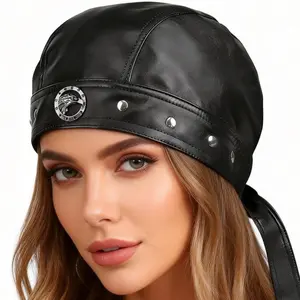 Rock Gothic Biker Bandana Pirate Cap Headwraps Doo Rag Decorative Metal Rivet Eagle Stud Adjustable Ties Daily Wear