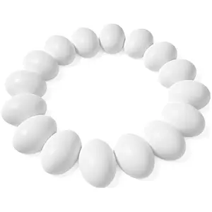18 Pcs Easter Egg, White Wooden Eggs, Life Size Plain Decorating Eggs for Kids Easter DIY Paint Your Own Egg Decor, Easter Craft, Easter Eggs Hunt, Easter Basket Stuffers, School Activities Supplies