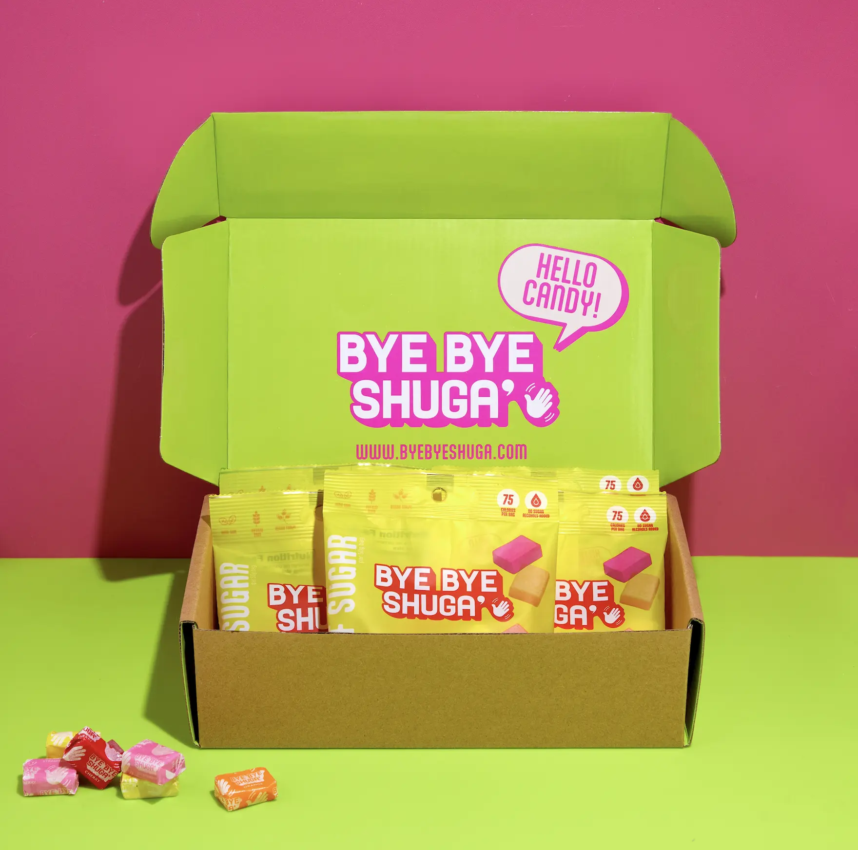 Bye Bye Shuga' Traditional Fruit Chews - Cherry, Strawberry, Orange, Lemon Snack Sugar