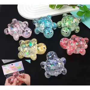 Crystal transparent maltose turtle kneading toy, squeezing ball, stress relieving toy gift, internet celebrity stress relieving
