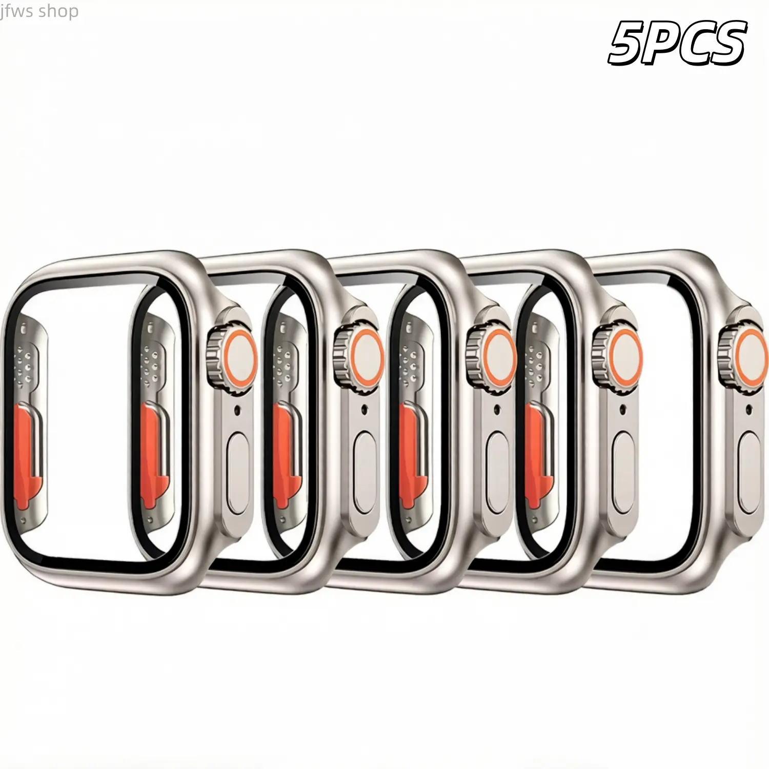 2026 New iWatch Accessories 5-Piece Set - Tempered Glass Screen Protector & Hard PC Protective Shell, Wearable Scratch-Resistant Shockproof Armor for 40mm-46mm iWatch Series 4-11, Ultra Series (Fitness, Outdoor Use) homedecor