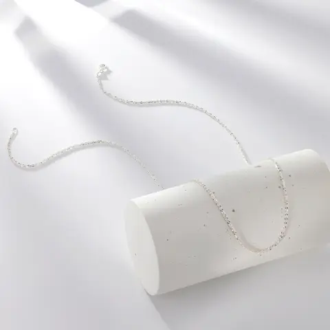 JTV Sterling Silver Criss-Cross Chain Fashion Necklace for Adults, Elegant Durable Silver Style Daily Wear Necklace Suitable for All Seasons
