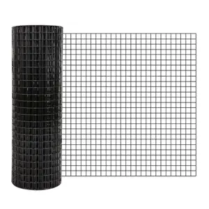 Garvee 48'' x 100' Hardware Cloth, 1/2 inch Galvanized Wire Mesh Roll, Chicken Wire Fencing Roll, 19 Gauge Vinyl Metal Wire Mesh for Garden Rabbit Snake Fences, Poultry Enclosures, Black