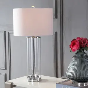 JONATHAN Y Harper Glass LED Table Lamp , for bedroom, living room, foyer, hallways, dining room, dorms