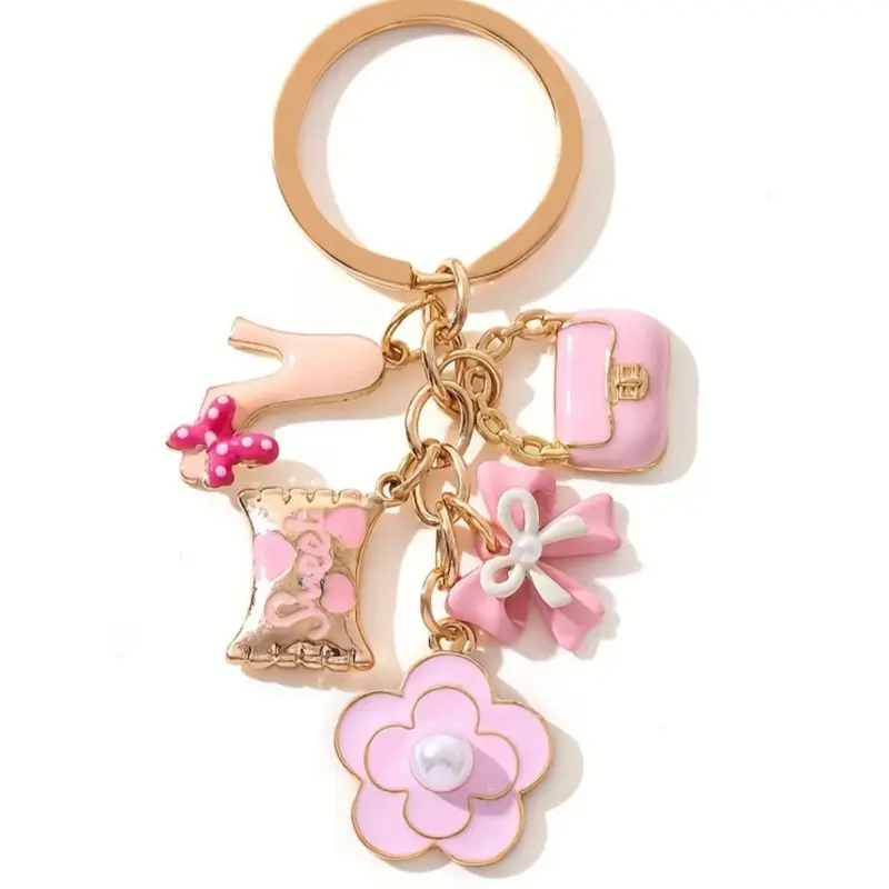 Practical Stylish Keychain, Unisex Fashion Accessory with Split Ring and Durable Steel Ring, Costume Jewelry Keychain for Daily Use