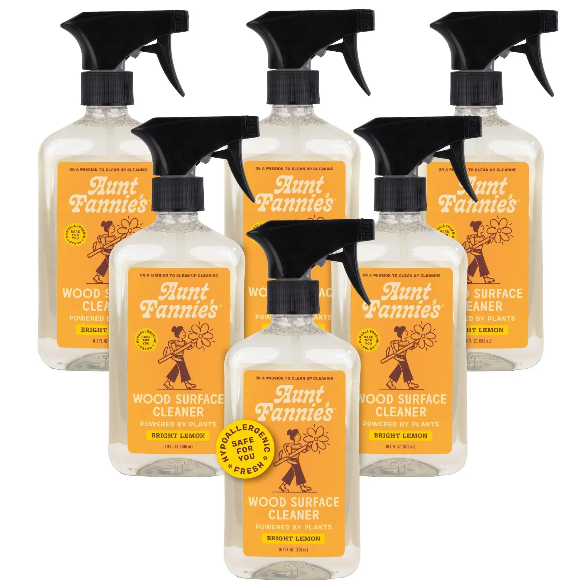 Aunt Fannie's All Purpose Wood Spray Cleaner, No-Wax Formula, Perfect for Wood Tables, Walls, Counters & Shelves
