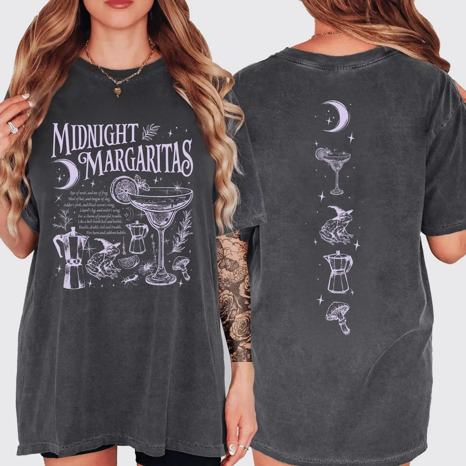 Vintage Midnight Margaritas 2 Sides Shirt, Practical Magic Tee, Retro Halloween Movie Shirt, Girls Tequila Shirt, Spooky Season Gift