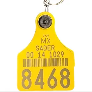 Cow tag keychains Llavero de arete de vaca con seria unica Cow tag keychains Llavero de arete de vaca con seria unica