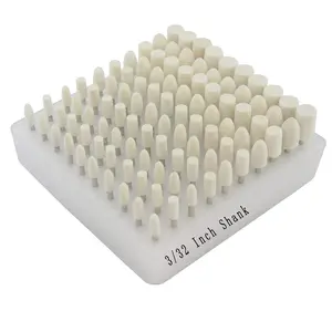 100 Wool Polishing Bits - 3/32'' Shank Compressed Wool Felt Polishing Kits Buffing Tips for Rotary Tool Includes Dremel