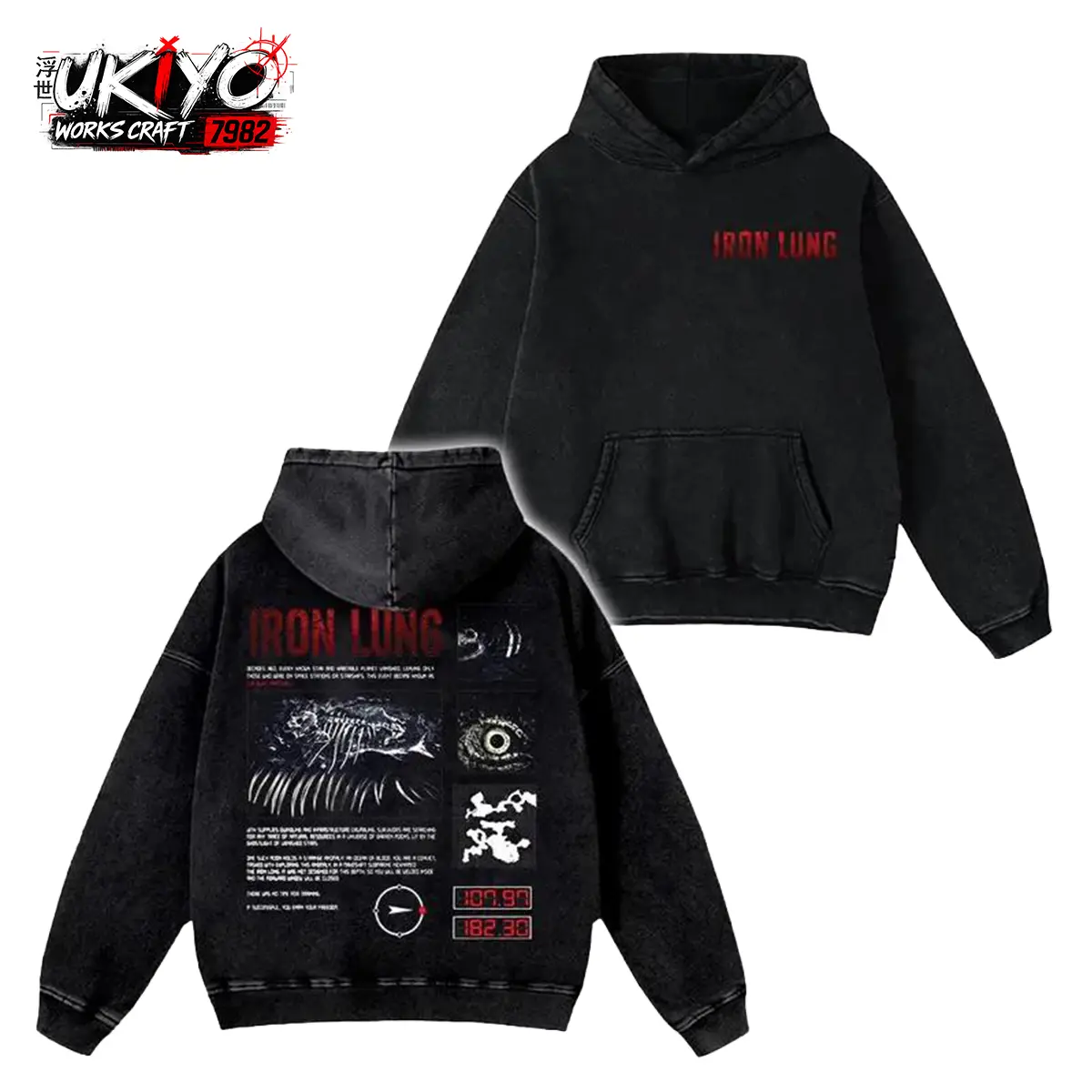 [Collection] Iron Lung Horror Movie Double Sided Washed Hoodie - Premium 100% Cotton Apparel | Horror Film Streetwear graphic tee merch unisex oversized top