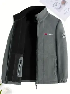 Men's Fleece Jacket Full Zipper, Warm Polar Fleece for Outdoor Activities, Autumn Winter Casual Wear, Men's Outerwear, Coats
