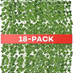 18 Pack 126  Vines,Ivy,Ivy Garland, Ivy, Leaves,Ivy Vines,Artificial Vines,Green Vines,Leaves Room Decor,Vines for Bedroom,Wall Decor,Wedding Party
